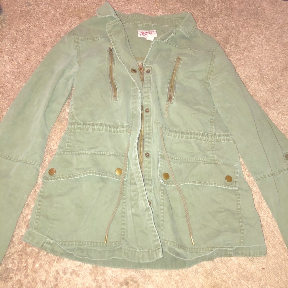 Army green jean jacket